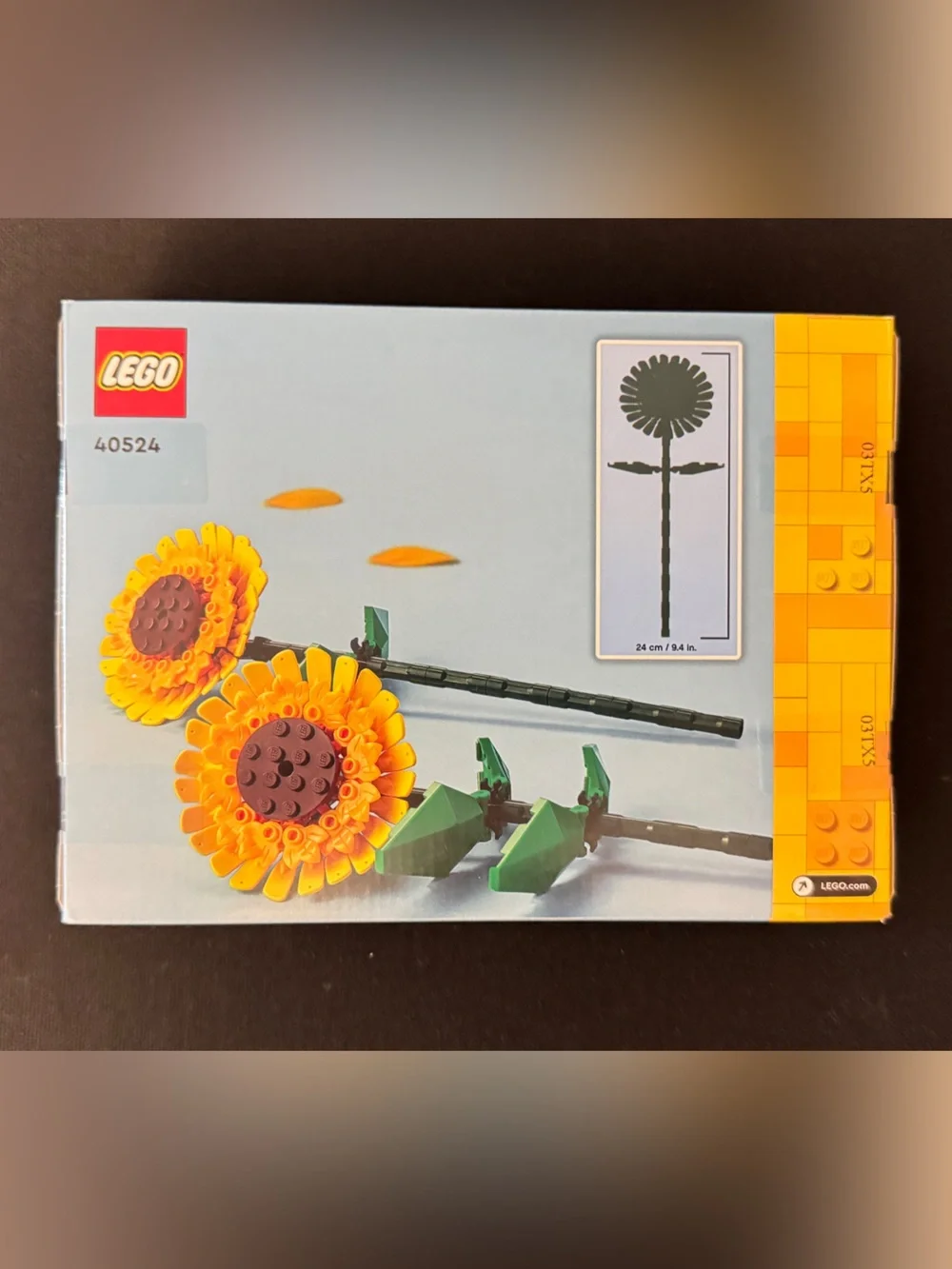 LEGO Sunflowers Floral Display - Yellow, Brown & Green-NIB -40524